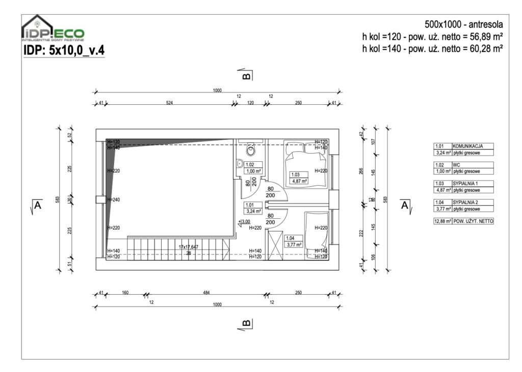IDP_5x10,0_Rzut piętra_Wariant 4-Antresola